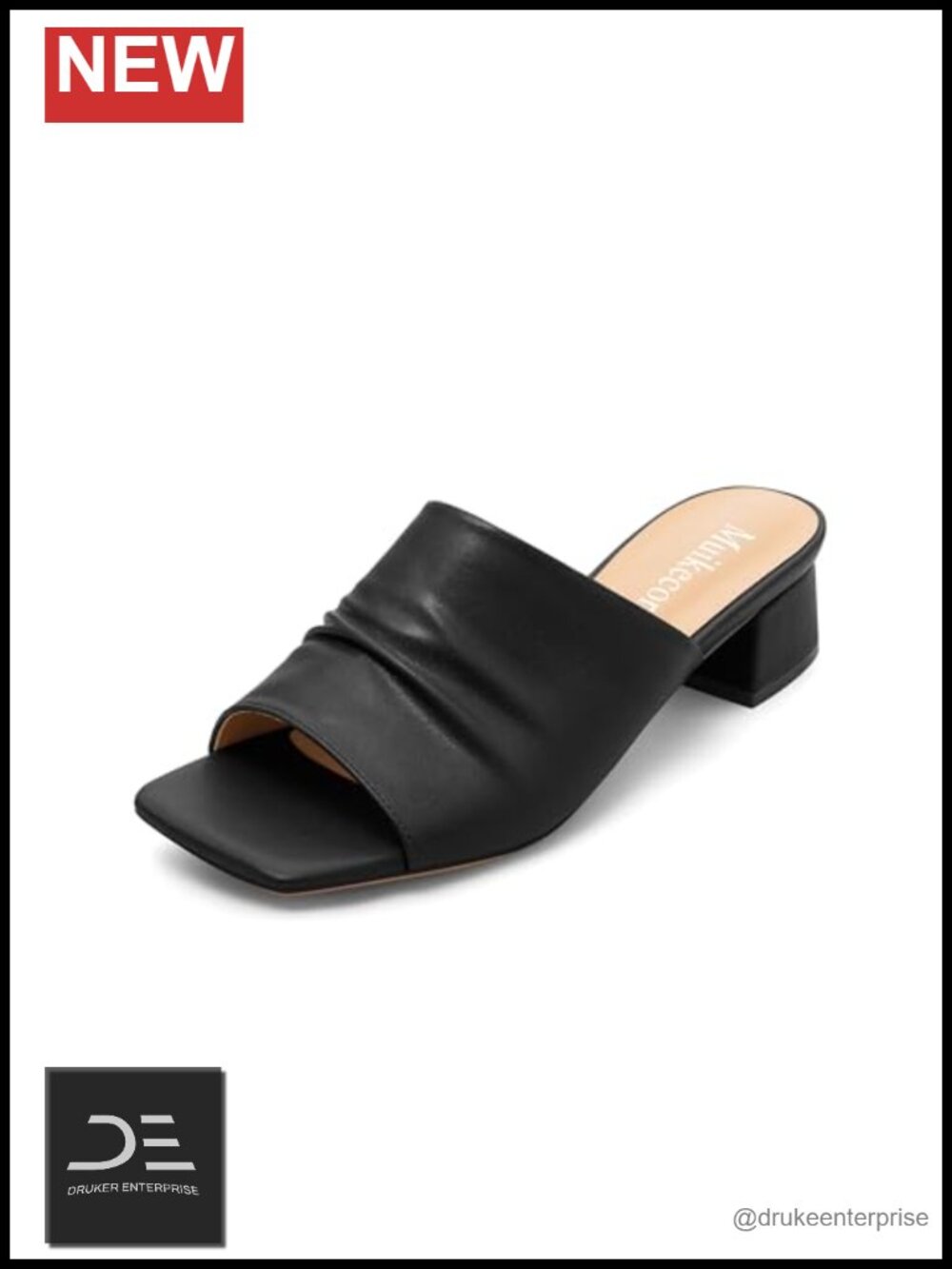 Chunky Block Heels Sandals Square Open Toe Matte Slip On Dress Party Wedding
